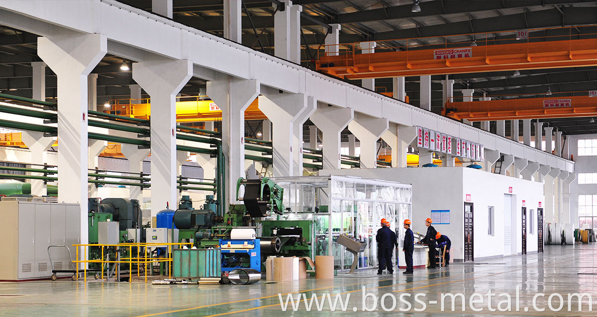 stainless steel coil production line work shop flatting